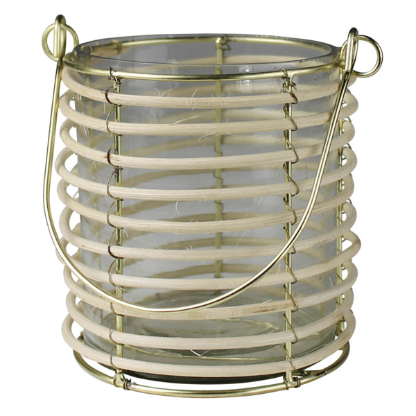 Everly Quinn 4'' H Wicker Tabletop Tealight Holder Wayfair